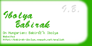ibolya babirak business card